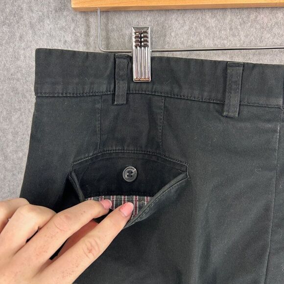 Hiltl Black Trousers Pants Marked Size 36 Romania 30" Inseam Chino Straight Mens - Picture 6 of 12